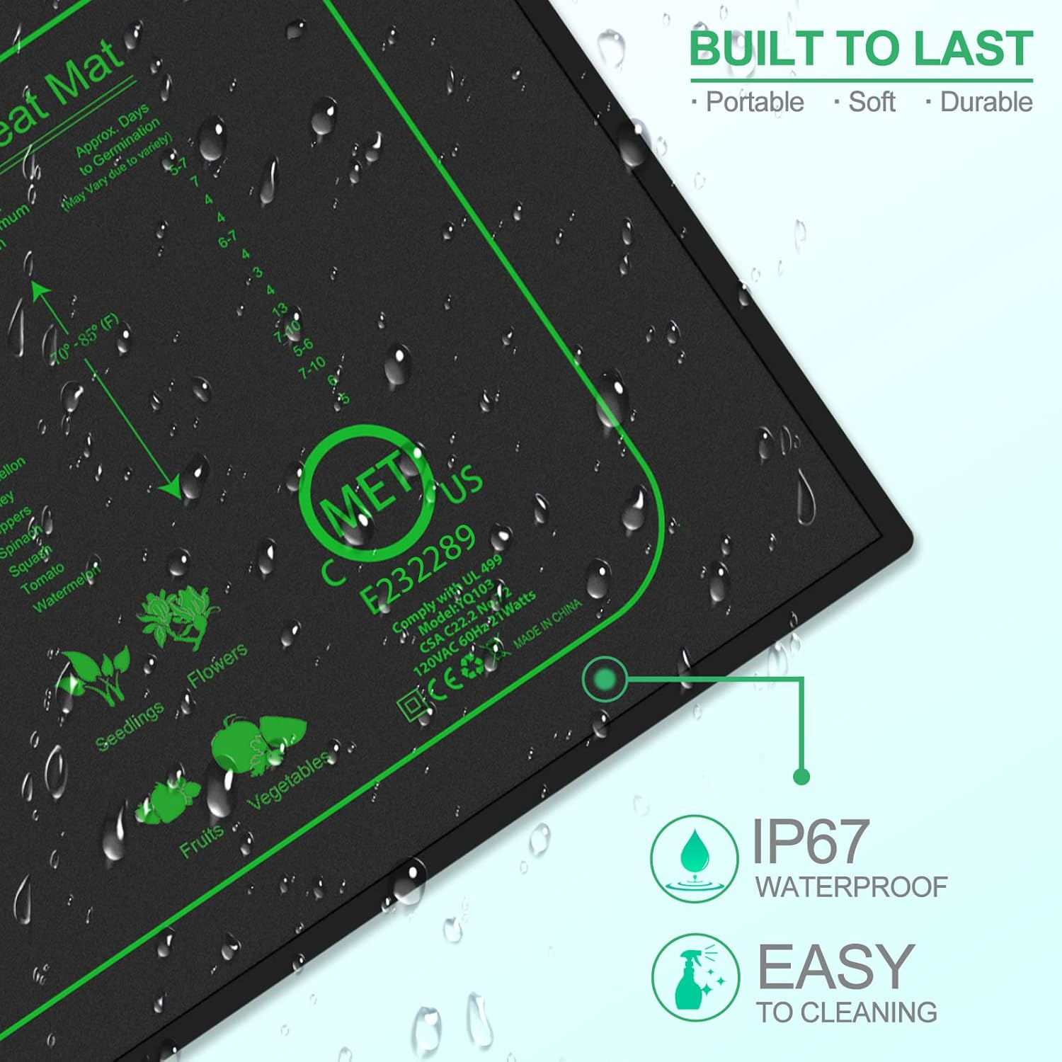 苗ヒートマットデジタルサーモスタット付き屋内植物発芽加熱パッ - Rooting Gel Clone のレビューと価格