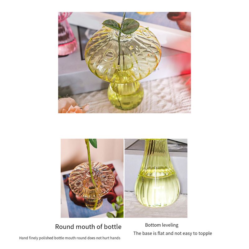 AT29-キノコ型ガラスプランター5個セット、植物用カラー植 - Propagation Station Vase のレビューと価格