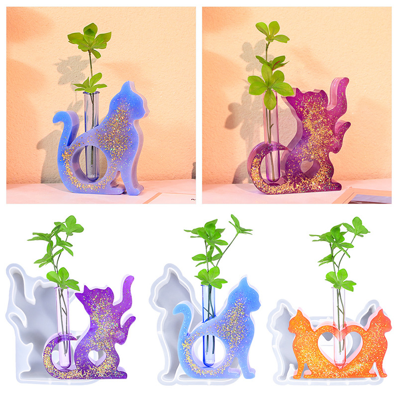 水耕植物用の猫型シリコーンエポキシ樹脂金型、植物ステーション - Propagation Station Vase のレビューと価格