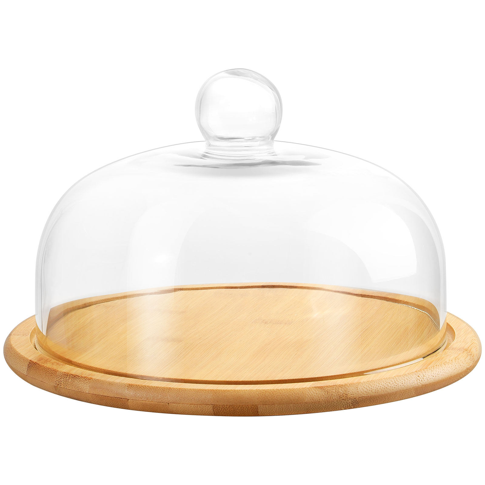 1セット ケーキガラスドームカバー プレミアム木製ディスプレ - Plastic Dome Clear のレビューと価格
